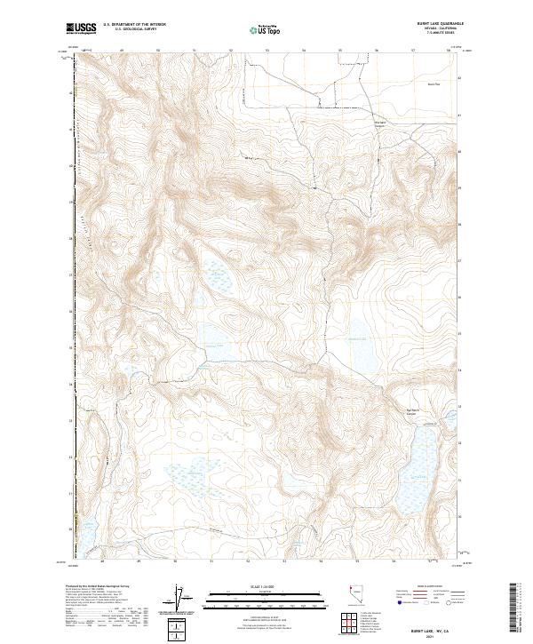 Burnt Lake topographic map thumbnail