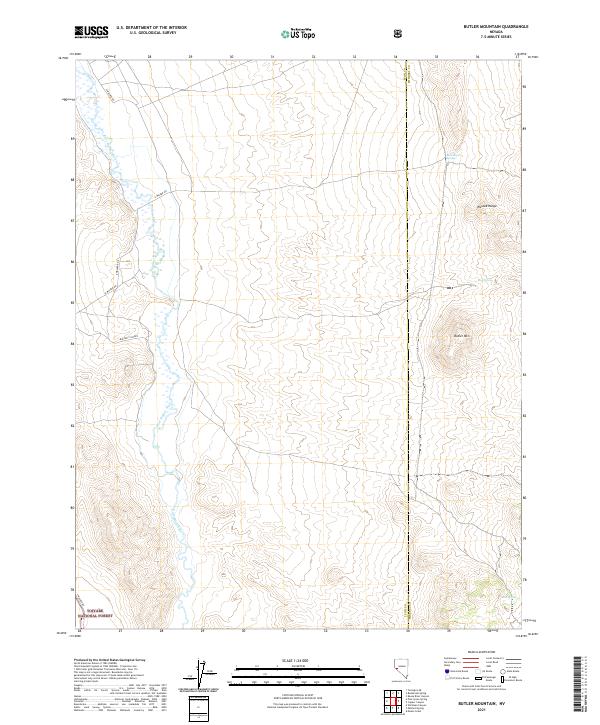 Butler Mountain topographic map thumbnail