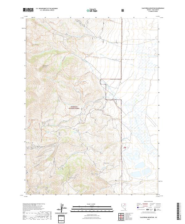 California Mountain topographic map thumbnail