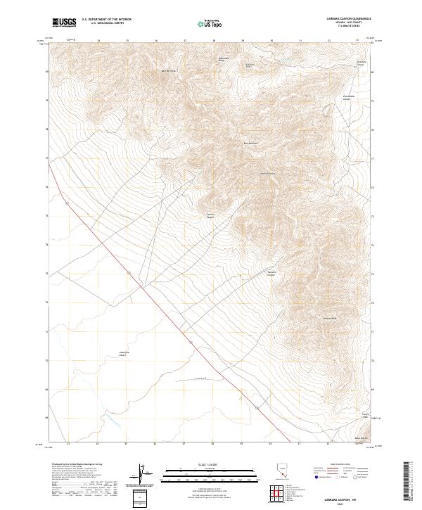 Carrara Canyon topographic map thumbnail
