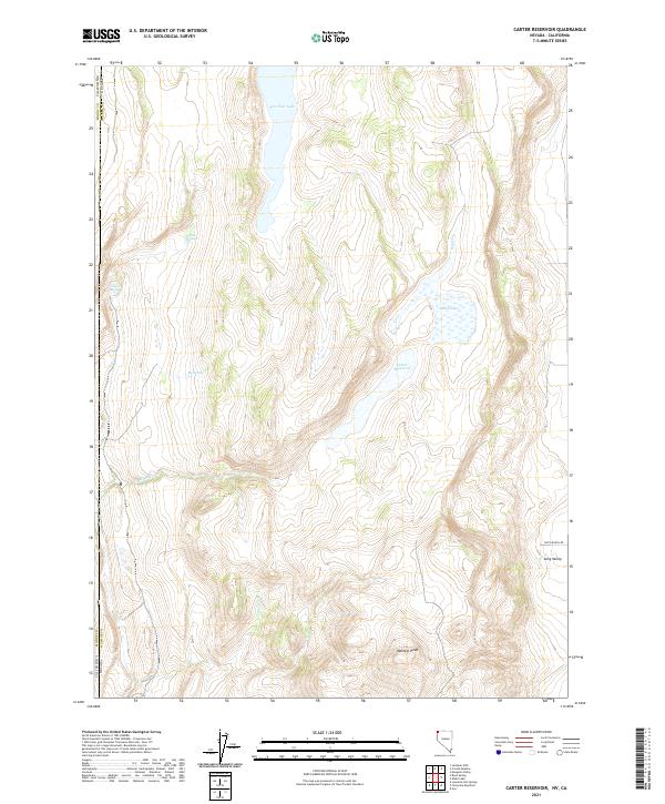 Carter Reservoir topographic map thumbnail