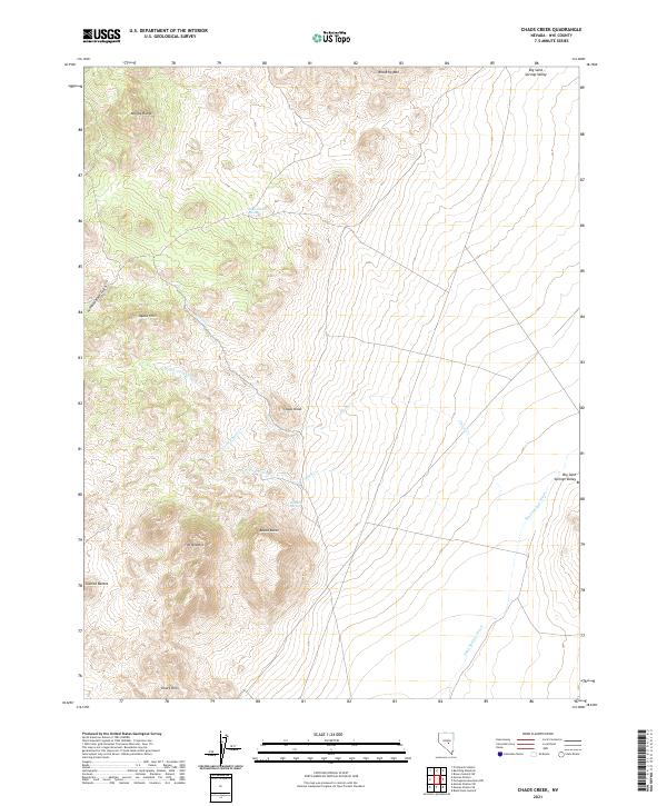 Chaos Creek 2021 topographic map thumbnail