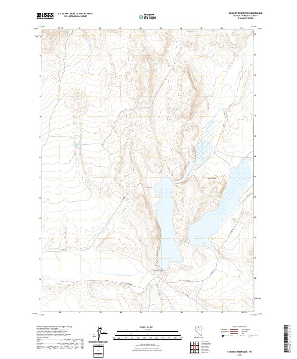 Chimney Reservoir topographic map thumbnail