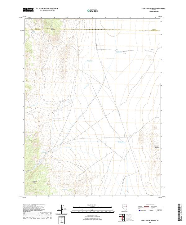 Chin Creek Reservoir topographic map thumbnail