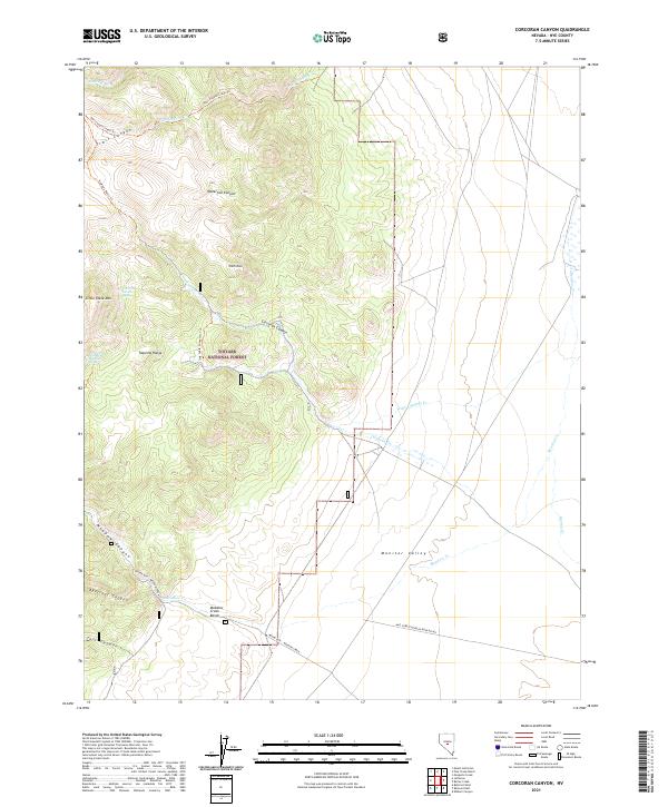 Corcoran Canyon topographic map thumbnail