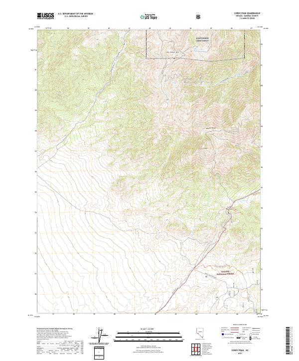 Corey Peak 2021 topographic map thumbnail