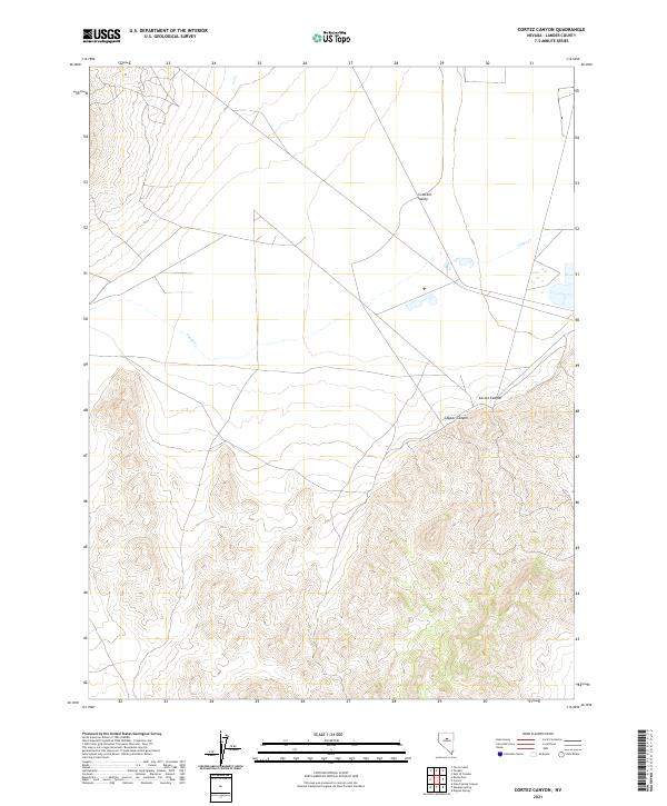 Cortez Canyon topographic map thumbnail