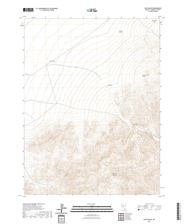 Cow Canyon topographic map thumbnail