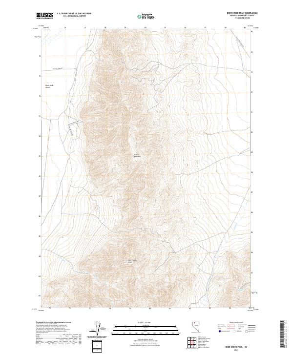 Deer Creek Peak topographic map thumbnail