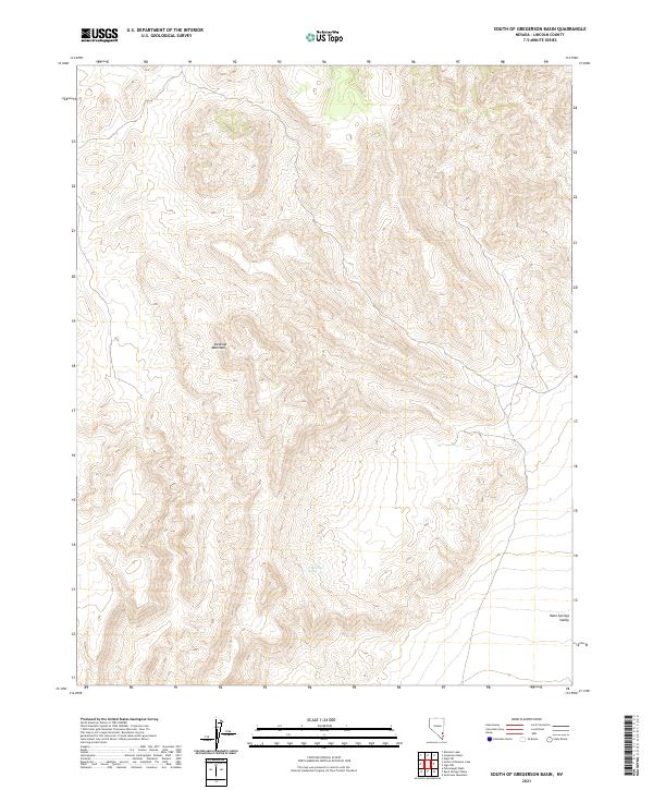 South of Gregerson Basin topographic map thumbnail