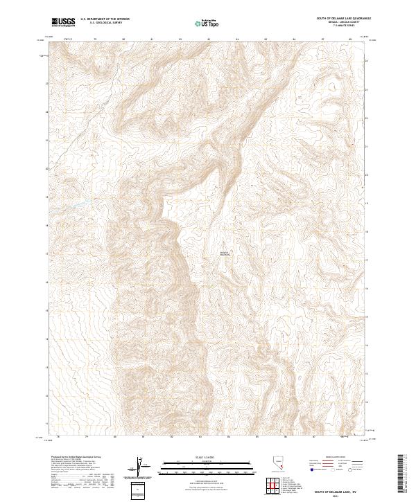 South of Delamar Lake topographic map thumbnail
