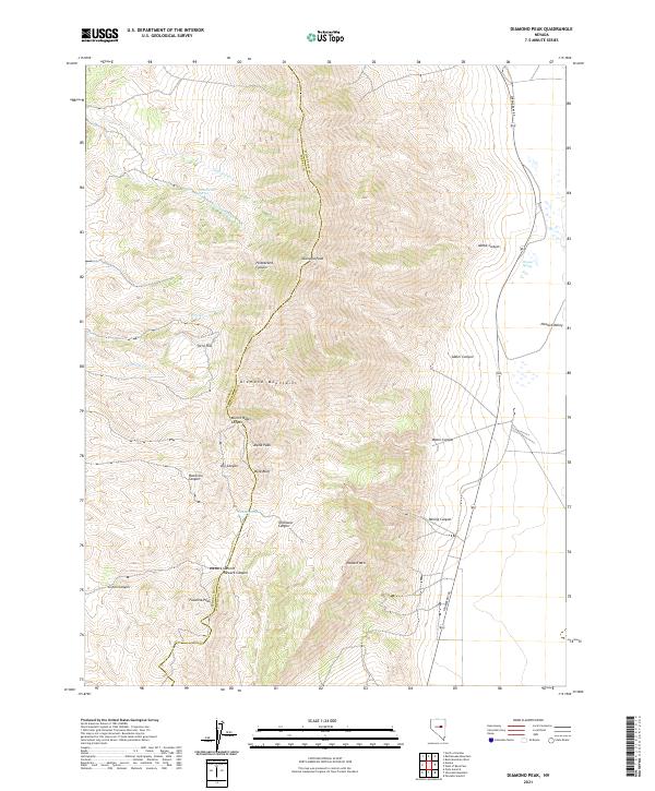 Diamond Peak 2021 topographic map thumbnail