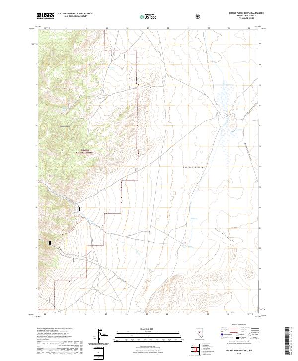 Dianas Punch Bowl topographic map thumbnail