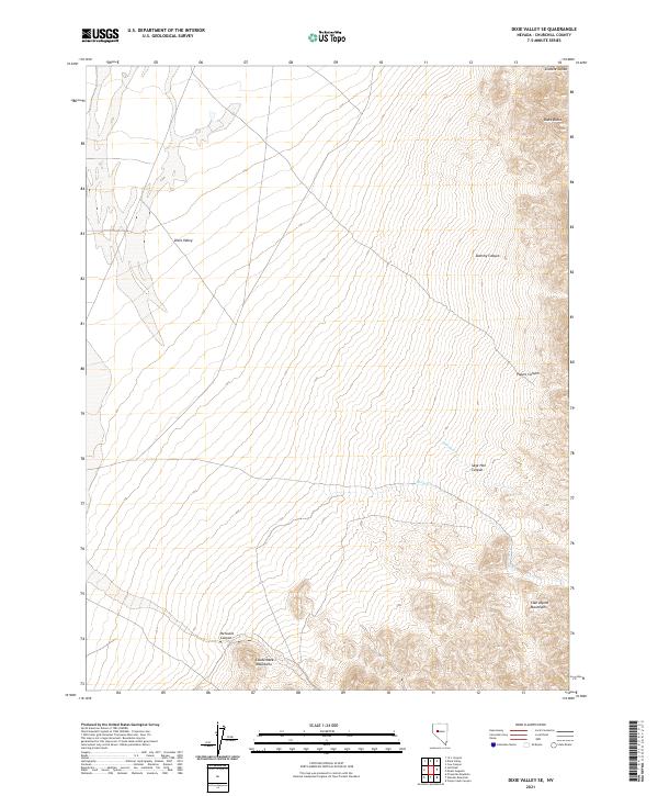 Dixie Valley SE 2021 topographic map thumbnail