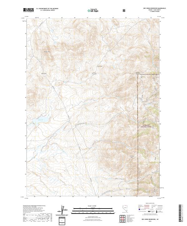Dry Creek Reservoir topographic map thumbnail