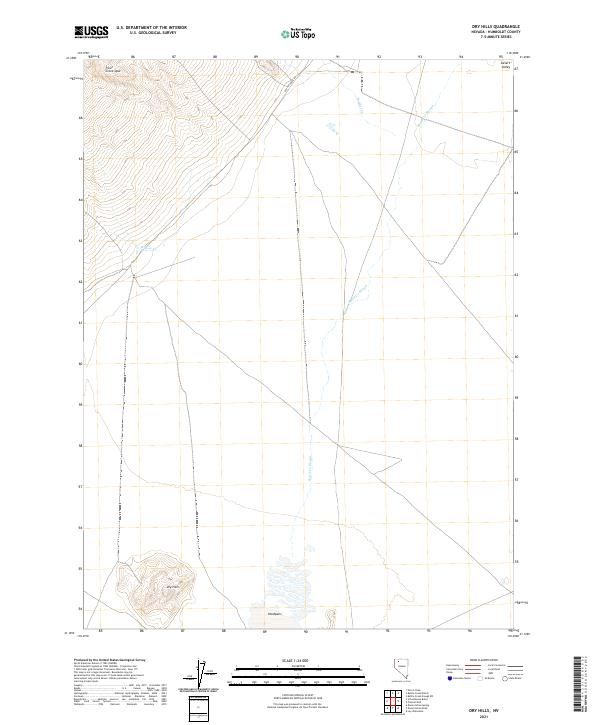 Dry Hills topographic map thumbnail