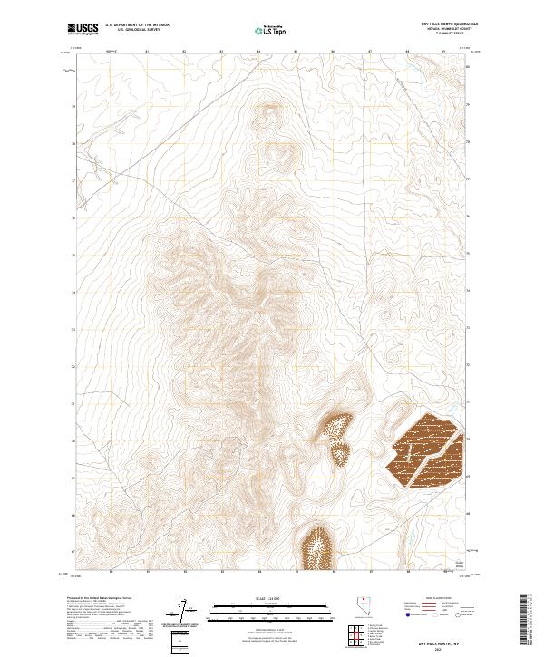 Dry Hills North 2021 topographic map thumbnail