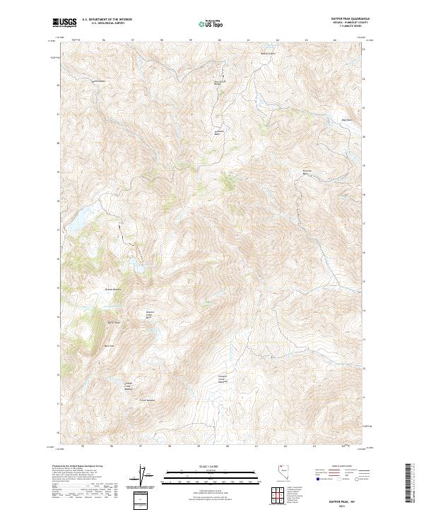Duffer Peak 2021 topographic map thumbnail