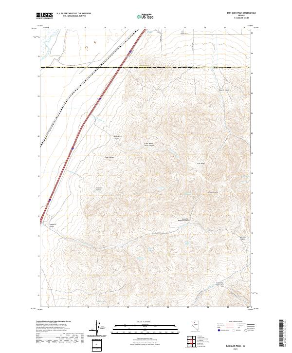 Dun Glen Peak topographic map thumbnail