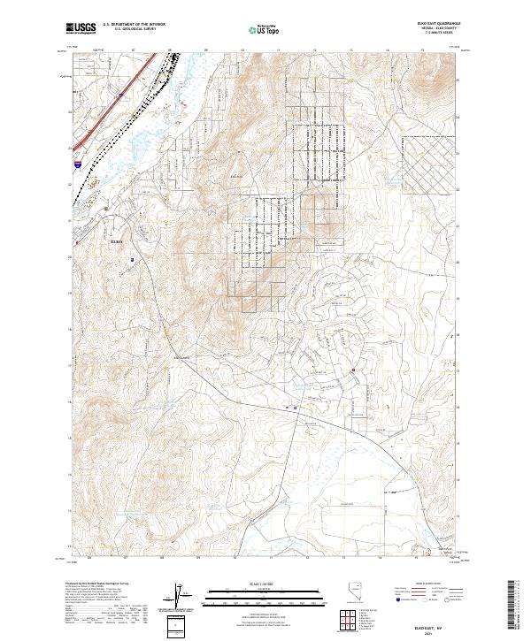 Elko East 2021 topographic map thumbnail