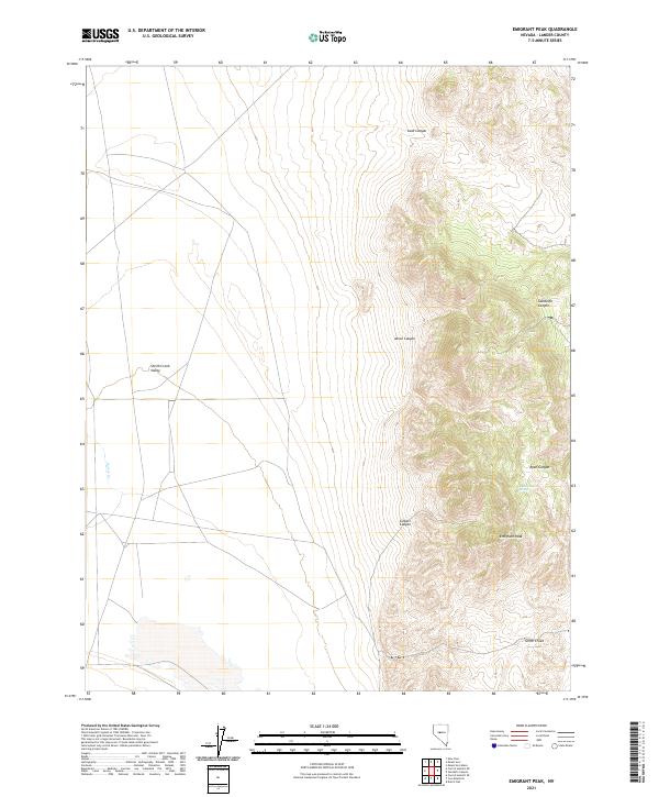 Emigrant Peak 2021 topographic map thumbnail