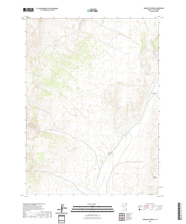 Emigrant Springs 2021 topographic map thumbnail
