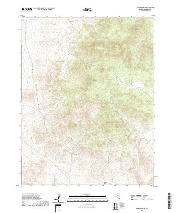 Fairview Peak topographic map thumbnail
