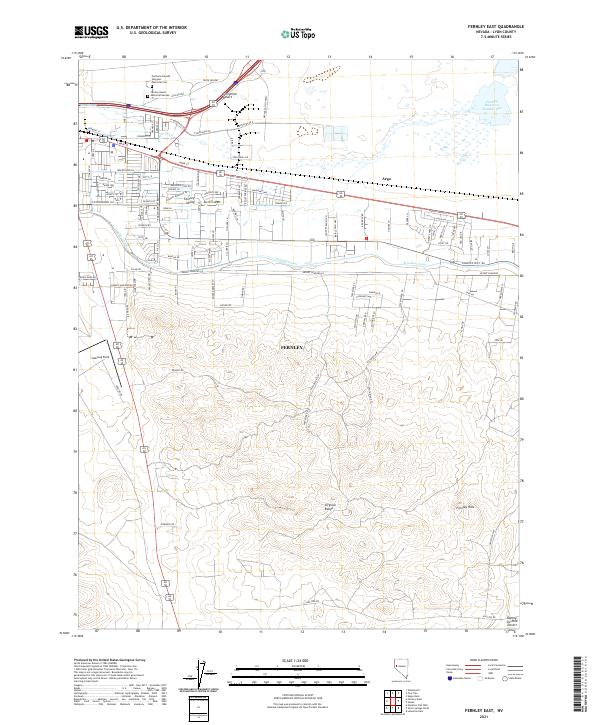 Fernley East 2021 topographic map thumbnail