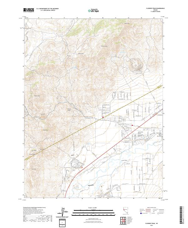 Flowery Peak 2021 topographic map thumbnail