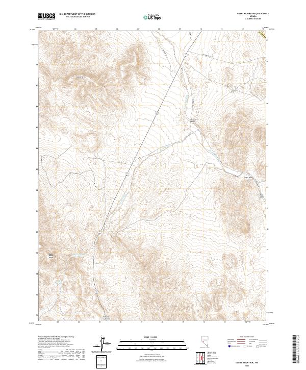 Gabbs Mountain 2021 topographic map thumbnail