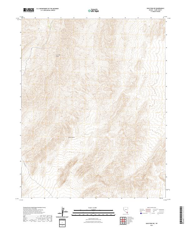 Gass Peak NE topographic map thumbnail