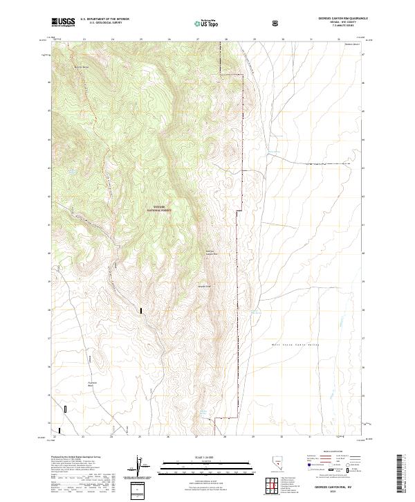 Georges Canyon Rim topographic map thumbnail