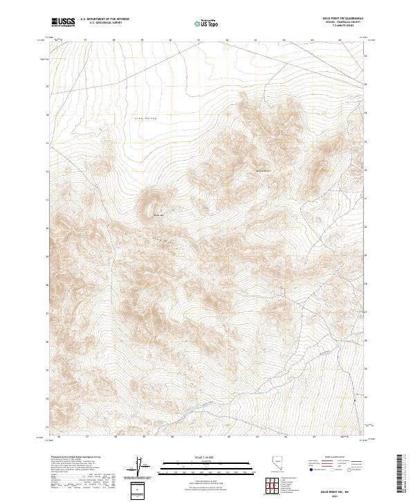 Gold Point SW 2021 topographic map thumbnail