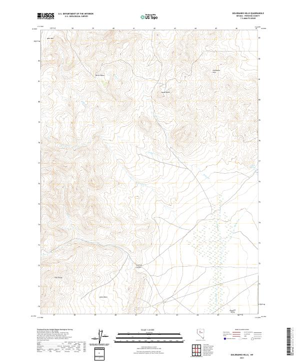 Goldbanks Hills 2021 topographic map thumbnail