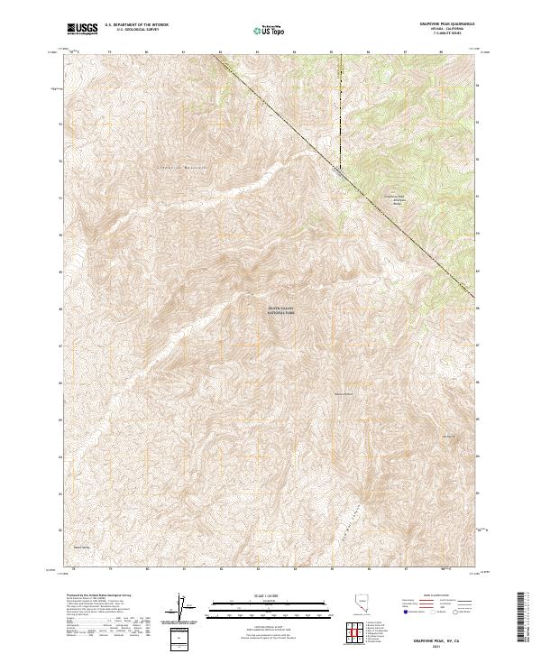 Grapevine Peak 2021 topographic map thumbnail