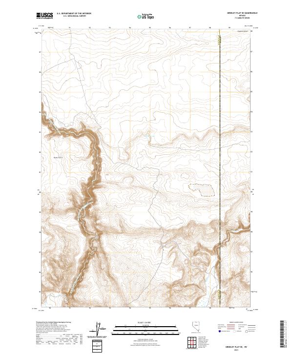 Greeley Flat SE 2021 topographic map thumbnail