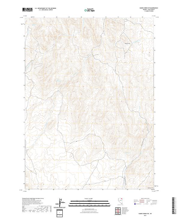 Hanks Creek SW topographic map thumbnail