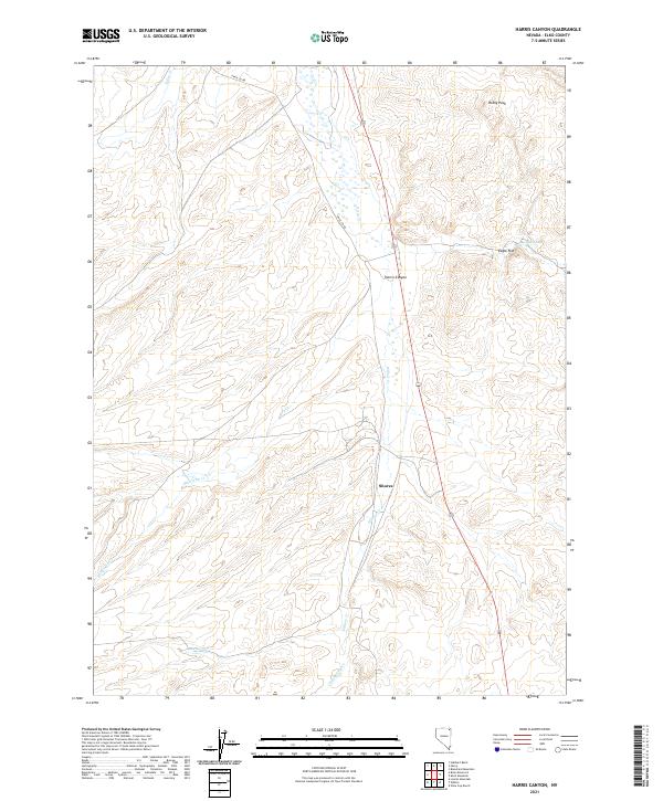 Harris Canyon 2021 topographic map thumbnail