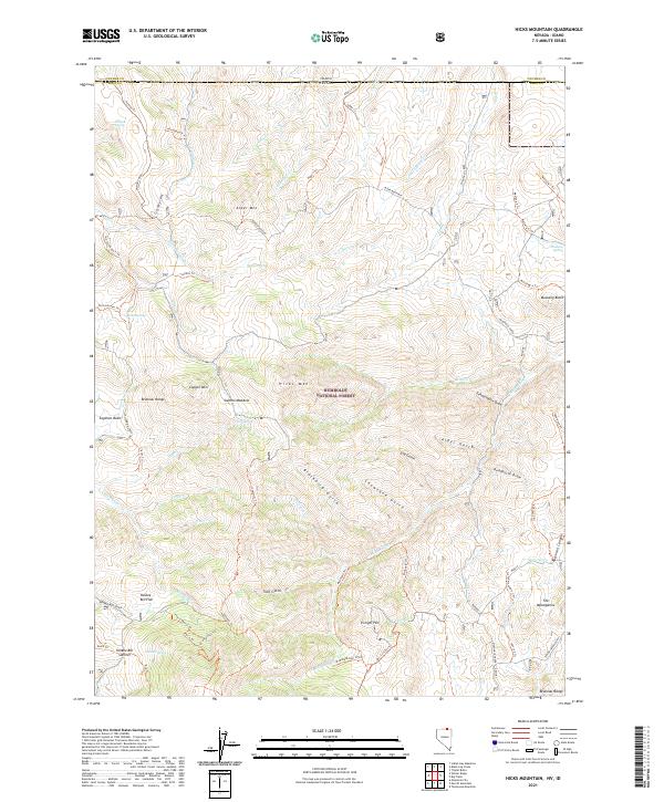 Hicks Mountain topographic map thumbnail