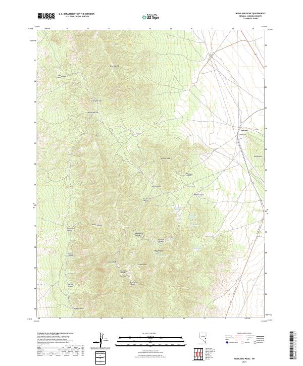 Highland Peak topographic map thumbnail