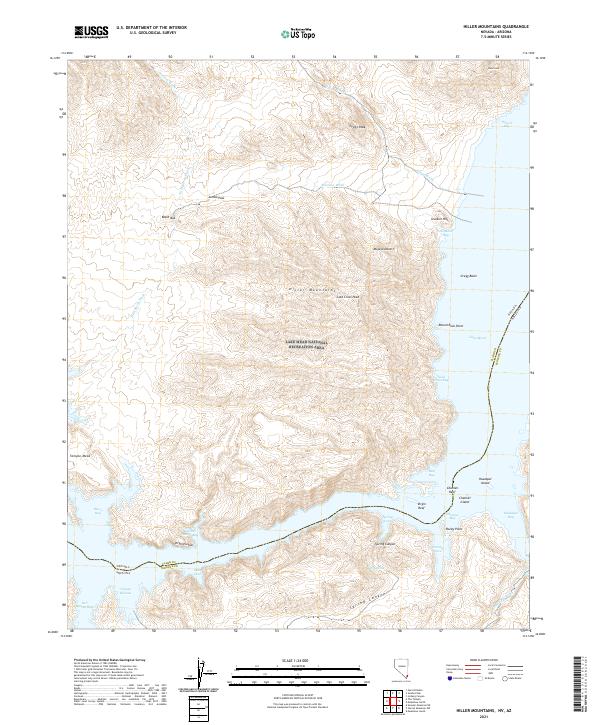 Hiller Mountains 2021 topographic map thumbnail