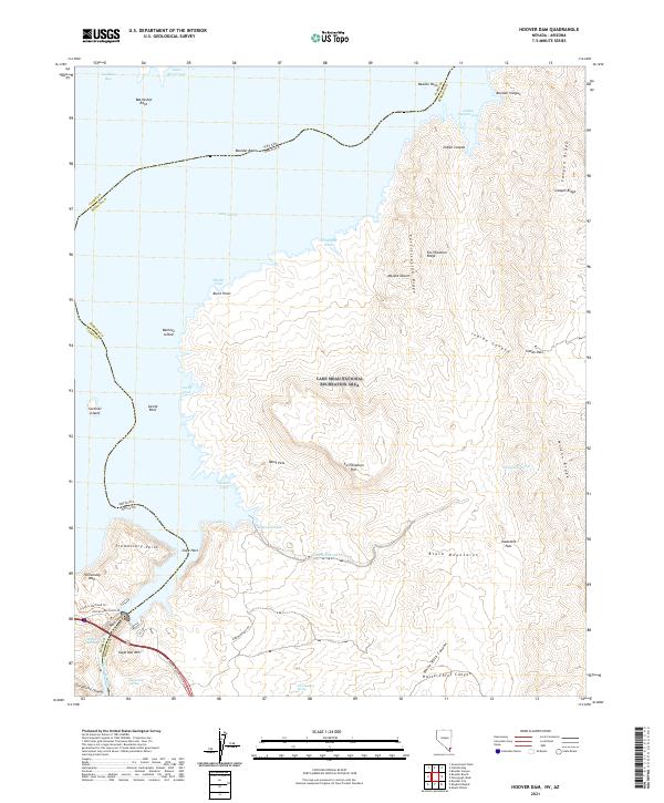 Hoover Dam 2021 topographic map thumbnail