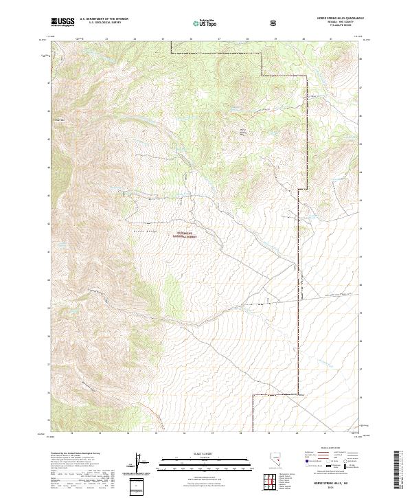 Horse Spring Hills topographic map thumbnail