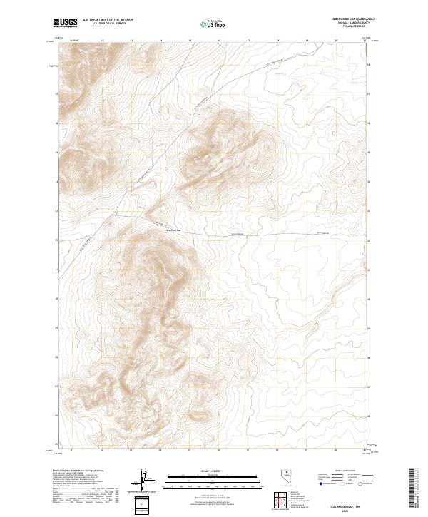 Izzenhood Gap 2021 topographic map thumbnail