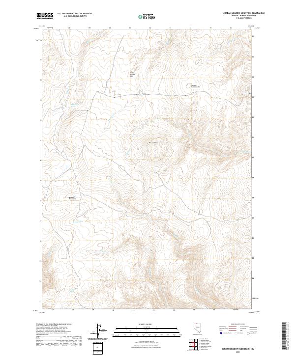 Jordan Meadow Mountain topographic map thumbnail