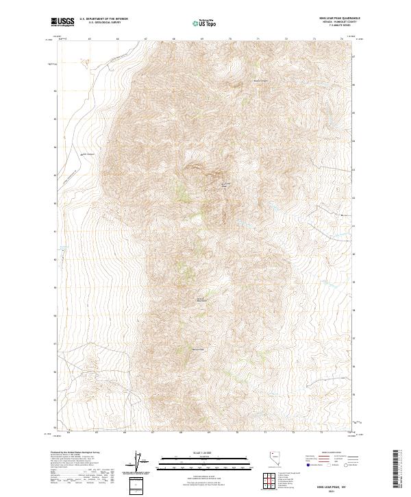 King Lear Peak 2021 topographic map thumbnail