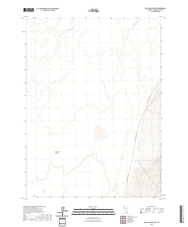 King Lear Peak NW 2021 topographic map thumbnail