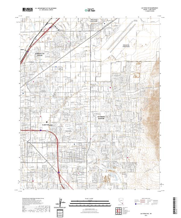 Las Vegas NE topographic map thumbnail