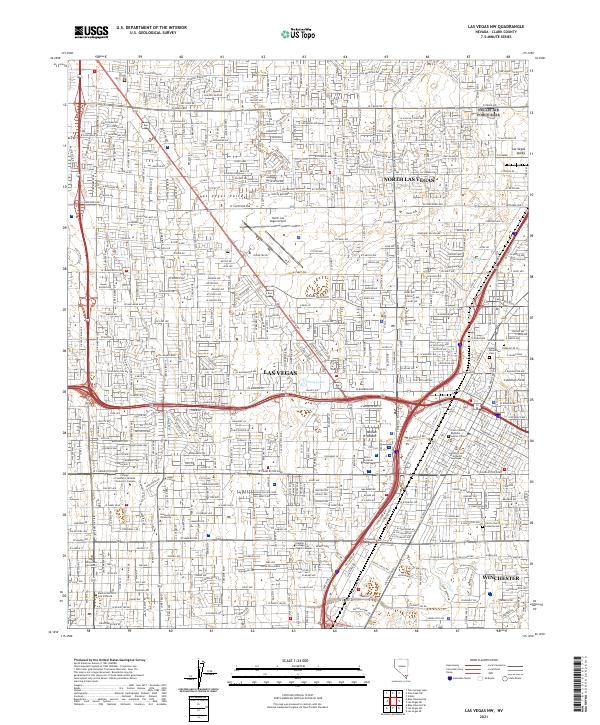 Las Vegas NW 2021 topographic map thumbnail