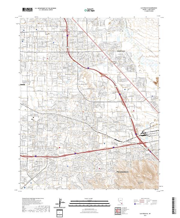 Las Vegas SE 2021 topographic map thumbnail